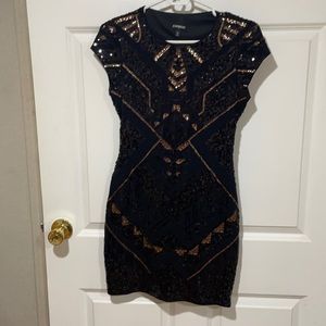 Little Black & Gold Sequins Dress